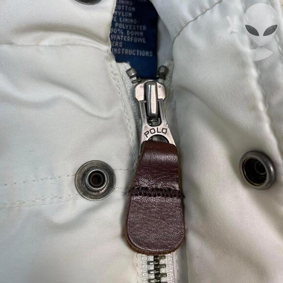 Ralph Lauren Men's Medium White Cream Puffer Jacket vintage - Picture 4 of 8